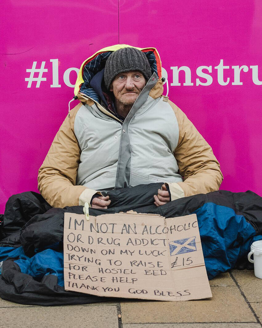 Homeless in Edinburgh with a sheltersuit