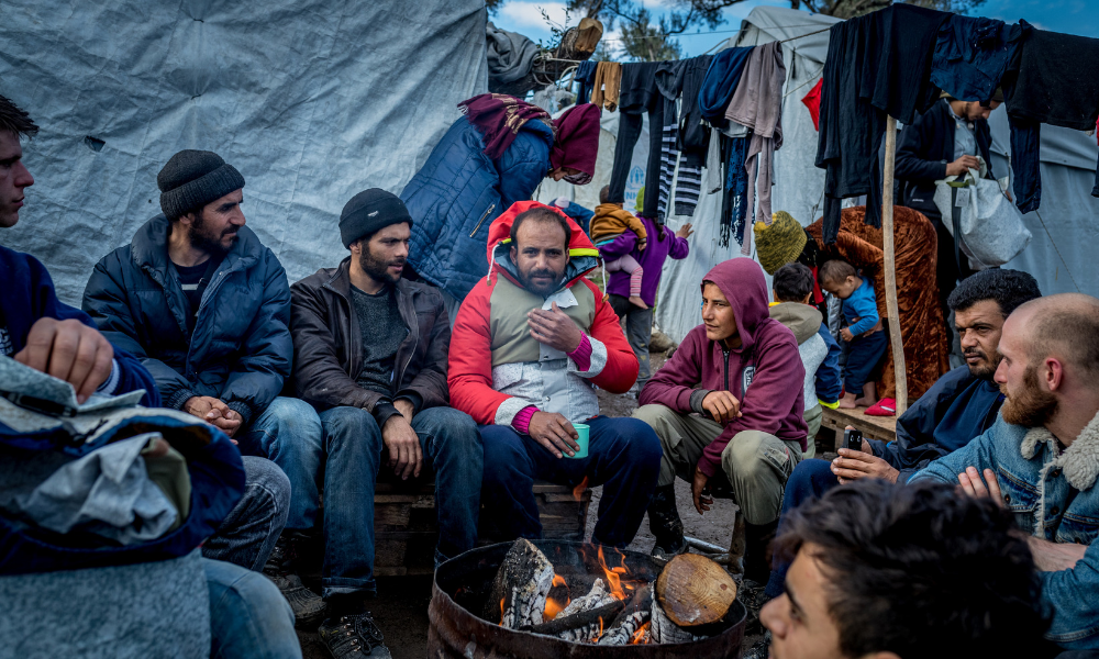 Syrische vluchtelingen wachten maanden op het starten van hun asielprocedure op Lesbos. Foto: Michiel Kole.